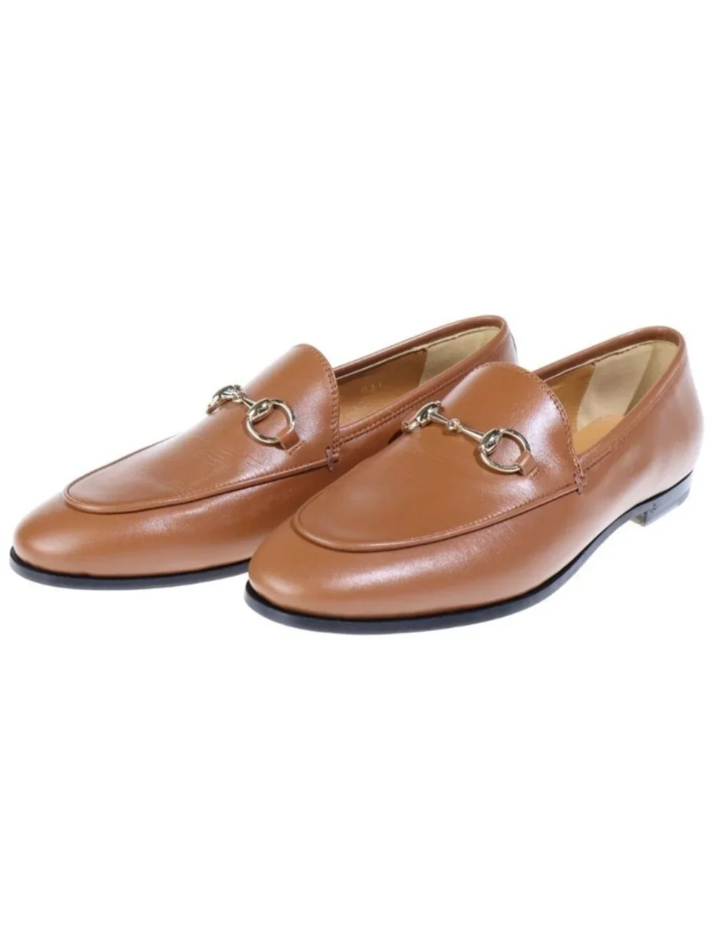 Gucci Jordaan Horsebit Leather Loafers Shoes Brown